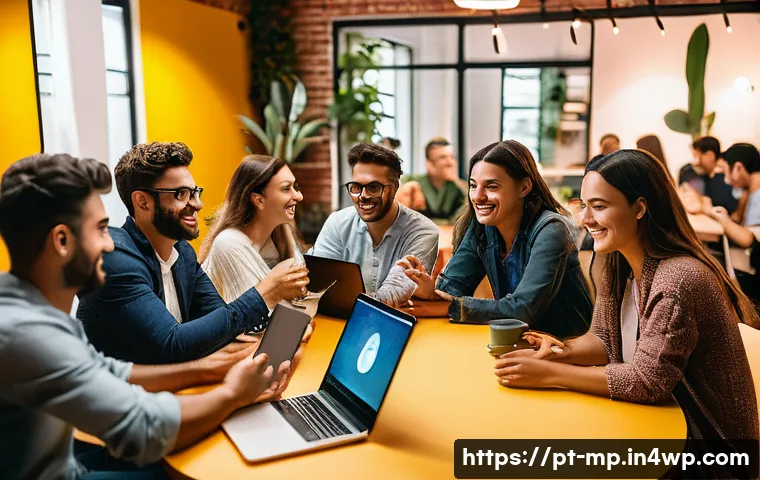 마이크로커뮤니티에서의 성과 관리 시스템 - A vibrant microcommunity meeting in a cozy coworking space in São Paulo, Brazil, featuring a diverse...